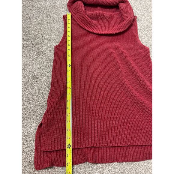 LOFT Women's Preppy Casual Cowl Sleeveless Knit Sweater Top Tunic Terracotta S - Picture 6 of 7